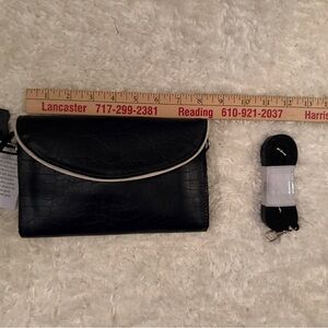 Crossbody leather purse, dark navy. NWT